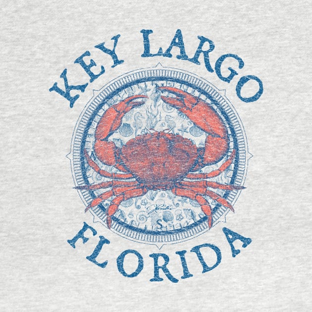 Key Largo, Florida, with Stone Crab on Windrose by jcombs